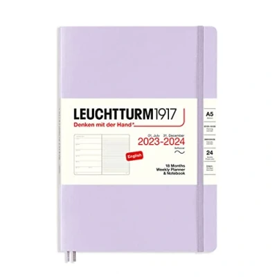 Afbeelding van LEUCHTTURM1917 367858 Weekly Planner &amp; Notebook Softcover Medium (A5) 2024, 18 maanden, lila, Engels