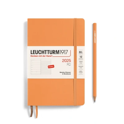 Afbeelding van Leuchtturm1917 Weekly Planner &amp; Notebook B6+ Paperback 12 maanden 2025 Softcover Apricot