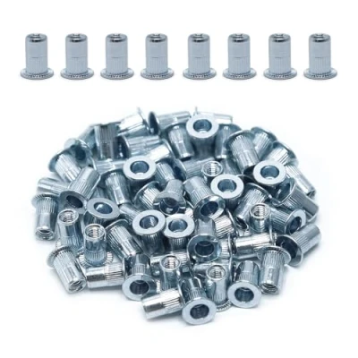 Afbeelding van CCLIFE 60 stuks M4 klinkmoeren en blindklinkmoeren set, 9 mm x 11 mm, verzinkt koolstofstaal, ideale bevestiging voor staal, glasvezel kunststof