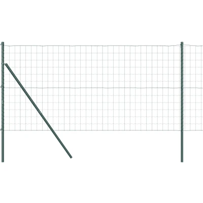 Afbeelding van vidaXL Euro Omheining met 7 Palen 1x10 m Gegalvaniseerd Staal Groen