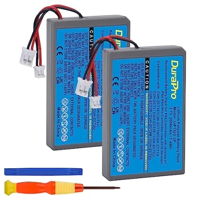 Afbeelding van DuraPro 2 x 2000 mAh batterij LIP1522, compatibel met Sony Playstation 4, PS4, V1, V2, Dualshock CUH ZCT1E, ZCT1H, ZCT1U, ZCT2 of ZCT2U