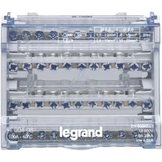 Afbeelding van Legrand verdelerklem 4p 100a 11 aansluitingen met schroeven 26ka 6 mod 400406