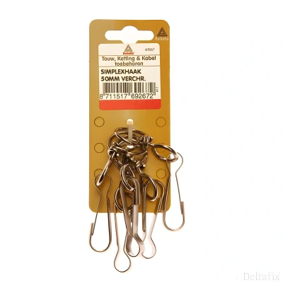 Afbeelding van Deltafix simplexhaak met wervel vernikkeld 40 mm 5 st.