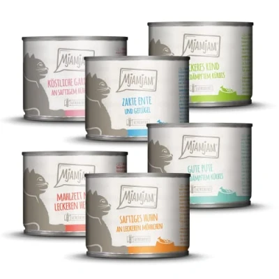 Afbeelding van MjAMjAM premium natvoer voor katten proefverpakking, verpakking van 6 (6 x 200 g), graanvrij met extra vlees