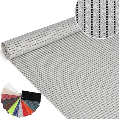 Afbeelding van ANRO Badmat, zachte schuimmat, bad en douchemat, antislip, badloper, effen lichtgrijs, 120 x 130 cm