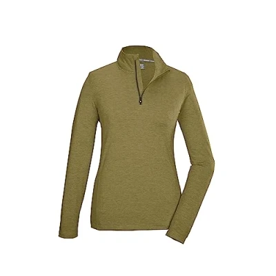 Afbeelding van killtec dames Functioneel overhemd/shirt met lange mouwen, opstaande kraag en ritssluiting KSW 97 WMN LS SHRT, khaki, 36, 40876 000