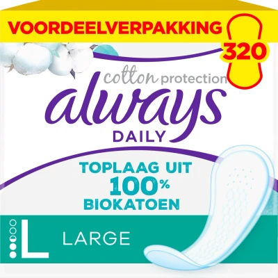 Afbeelding van Always Dailies Cotton Protection Inlegkruisjes Groot 32