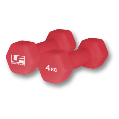Afbeelding van Urban Fitness Hex Dumbbells Neopreen Bedekt (Paar) Rood 4kg