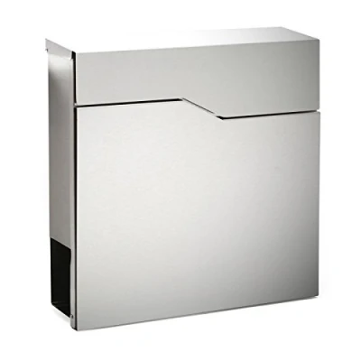 Afbeelding van Modern design brievenbus met krantenrol V19 rvs wandbrievenbus poedercoating krantenvak post