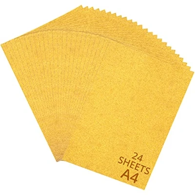 Afbeelding van Belle Vous 24 Pak A4 250GSM Gouden Glitter Kaart Papier Vellen voor DIY Hobby, Scrapboeken, Projecten en Verpakken Glinster een Feest, Geschenkdoosjes, Kunst Knutselen