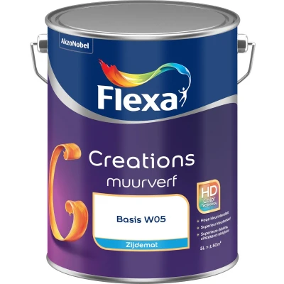 Afbeelding van flexa creations muurverf zijdemat lichte kleur 5 ltr