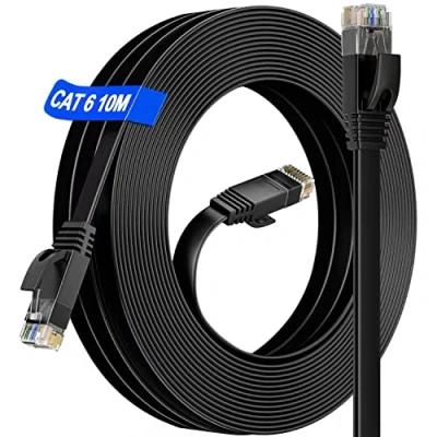 Afbeelding van Cable 10m netwerkkabel Cat6 Ethernet kabel 250 MHz 1000 Mbit High Speed LAN platte internetkabel compatibel met switch/router/modem/patchpaneel/Mac