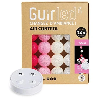 Afbeelding van tagada Led lichtsnoer, katoenen bollen, USB, draadloos, 2 A, incl. oplader, 4 intensiteiten 24 ballen