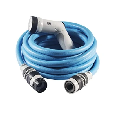 Afbeelding van FITT IKON 10 m, tuinwaterslang voor irrigatie, verlengbaar, compact, licht en gebruiksklaar, met multi jet spuitstuk, blauw