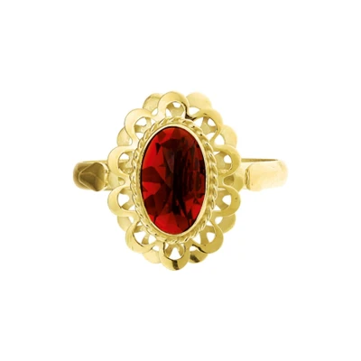 Afbeelding van Geelgouden Ring granaat 4015548 17.50 mm (55)
