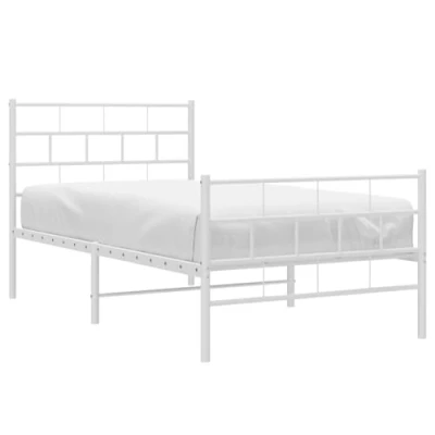 Afbeelding van vidaXL Bedframe met hoofd en voeteneinde metaal wit 80x200 cm