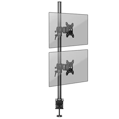 Afbeelding van Duronic DM35V2X1 arm voor 2 computermonitoren verticale dubbele schermhouder PC scharnierarm ergonomisch bureau VESA 75 100 in hoogte verstelbaar draaibaar kantelbaar universeel