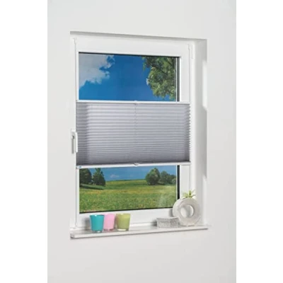 Afbeelding van K home Klemmfix plissé, grijs, 90cm x 130cm (B L)
