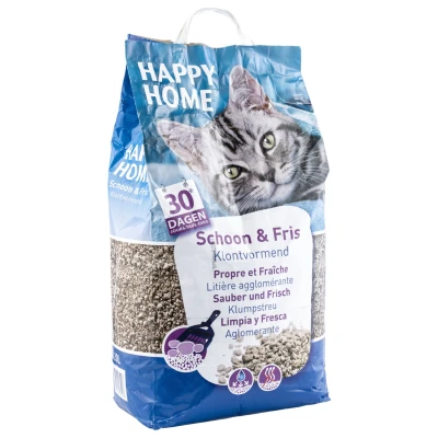 Afbeelding van Happy Home Schoon &amp; Fris Klontvormend Kattenbakvulling 20 l