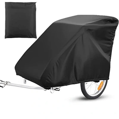 Afbeelding van Vouwgarage voor fietsaanhanger, universele afdekking hondenaanhanger, lastaanhanger, 210D waterdicht, winddicht, scheurvast Oxford weefsel, fietsaanhanger met
