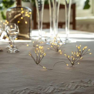 Afbeelding van STAR TRADING LED lichtketting Dew Drop Flower, zilver, 140 cm, batterij