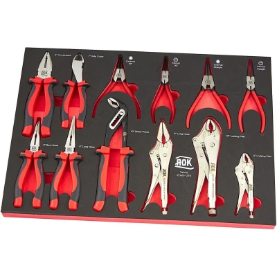 Afbeelding van AOK Professionele 12 Delige Tangenset Foam Inlay