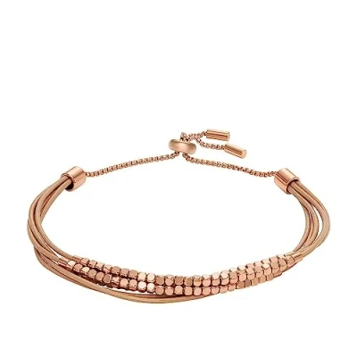 Afbeelding van Fossil JF04472791 Armband leder staal rosekleurig nude 2 mm max. 21,5
