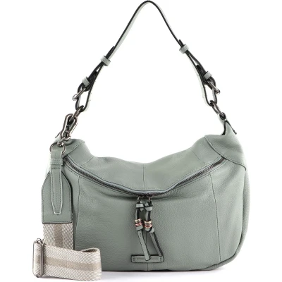 Afbeelding van FREDsBRUDER Leren Schoudertas Pruvia Hobo Sage Mintgroen