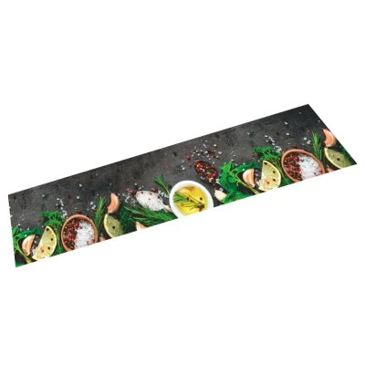 Afbeelding van Keukenmat wasbaar kruidenprint 60x300 cm fluweel
