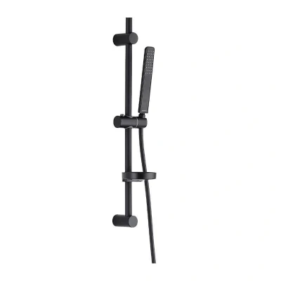 Afbeelding van Aquadesign Tours glijstang set met staaf handdouche mat zwart