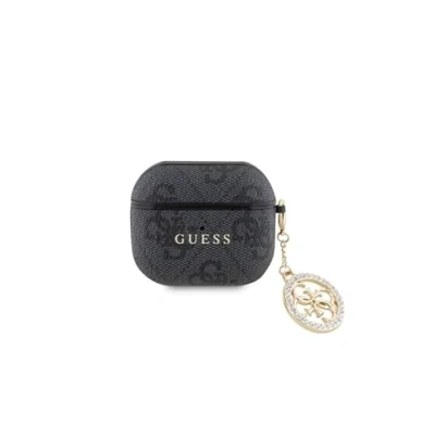 Afbeelding van GUESS, Hoes voor Airpods 3 4G Script met fonkelende bedel versierd steentjes, Zwart