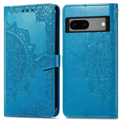 Afbeelding van Google Pixel 7a Hoesje Kunstleder iMoshion Bookcase Turquoise Telefoonhoesje