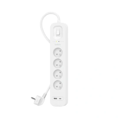 Afbeelding van Belkin Surge Protection 4 Outlet 2 Meter Usb C Wit