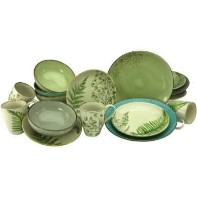 Afbeelding van CreaTable Combi servies Botanica (set, 16 delig)