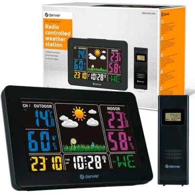 Afbeelding van Enzo WS 540 Black Weerstation alarmfunctie kleurenscherm Zwart 8150220