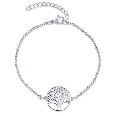 Afbeelding van Nuoli® levensboom armband zilver (15+5 cm)