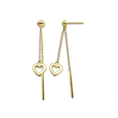 Afbeelding van Jwls4u Oorhangers Open Hart Line Gold Plated JE041G