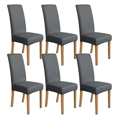 Afbeelding van Amazon Basics Stoelhoes, voor eetkamerstoelen, rekbaar, donkergrijs, 6 stuks