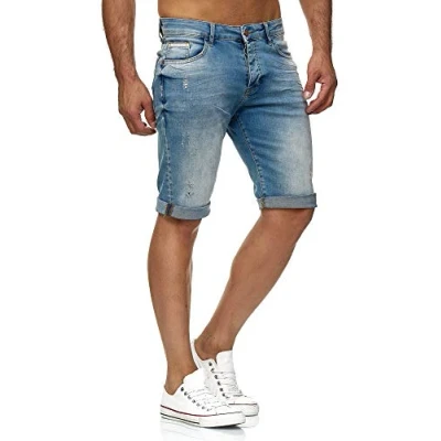 Afbeelding van Red Bridge Denim Capri Basic Heren jeansshort, stretch bermuda, wit, 29W