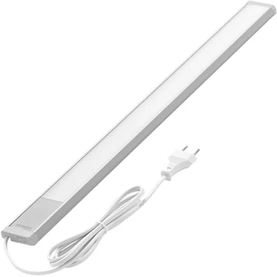 Afbeelding van Oktaplex Riva onderbouwlamp keuken LED plat warm wit 57,5cm 730lm keukenlicht met schakelaar 10,4W 230V onderkastlamp zilver