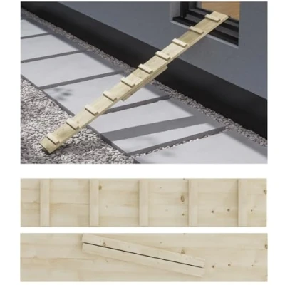Afbeelding van Kattenladder, kattentrap voor balkon, trap, zonder bevestiging, 2 m lang