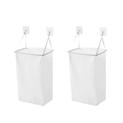 Afbeelding van 2 Stks Muur Opknoping Wasmand Deur Tas Opvouwbare Organizer met Haak voor Vuile Kleding