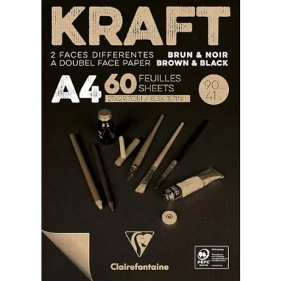 Afbeelding van Clairefontaine Kraft Papier A3 21 x 29,7 cm 90 g/m2 60 Sheets