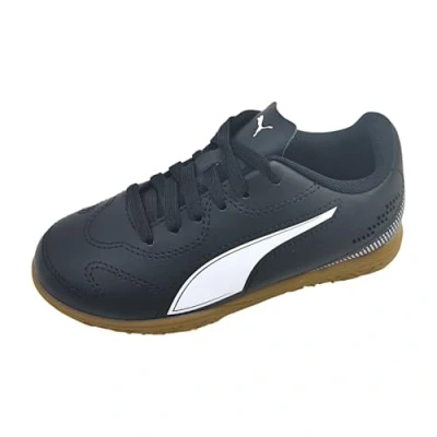 Afbeelding van Puma Vitoria II IT kinder zaalschoenen zwart Gymschoenen Maat 34 Uitneembare zool