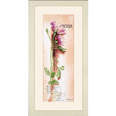 Afbeelding van Lanarte telpatroon Rose Botanisch kruissteekverpakking, katoen, meerkleurig, 20 x 60 0,3 cm
