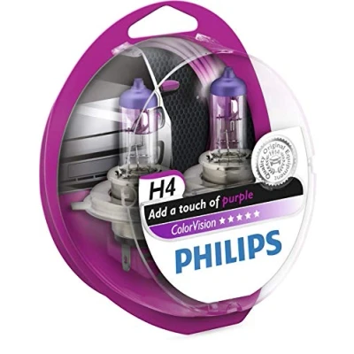 Afbeelding van Philips Autolampen Colorvision H4 Paars