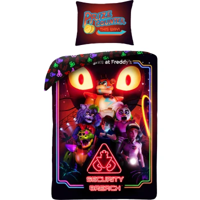 Afbeelding van Five Night at Freddy&#039;s Dekbedovertrek, Security Breach Eenpersoons 140 x 200 + 70 90 cm Katoen