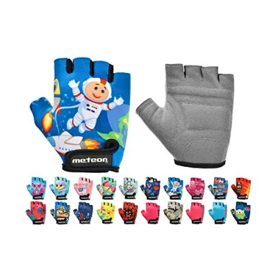 Afbeelding van Halfvinger Fietshandschoenen Kinderen voor Jongens en Meisjes perfect Wielersport Mountainbike Racefiets (Space, JR M 7 7,5cm)