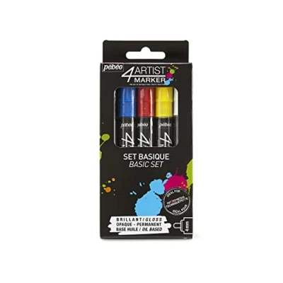 Afbeelding van Pebeo 4Artist Markers 4.0mm Basis Kleuren set 5 stuks