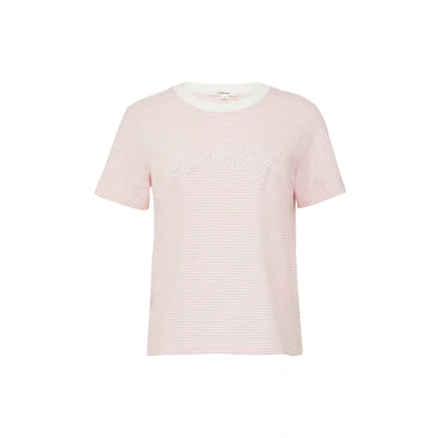 Afbeelding van s.Oliver MIT Schmuckperlen Tshirt print, Dames, Maat: 46, Zartrosa